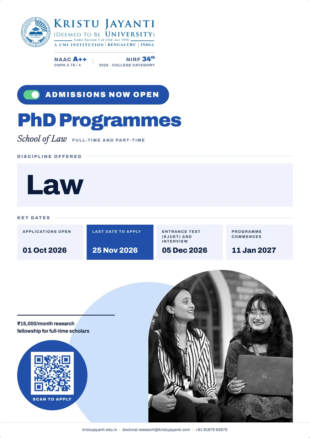School of Law PhD Admission Flyer